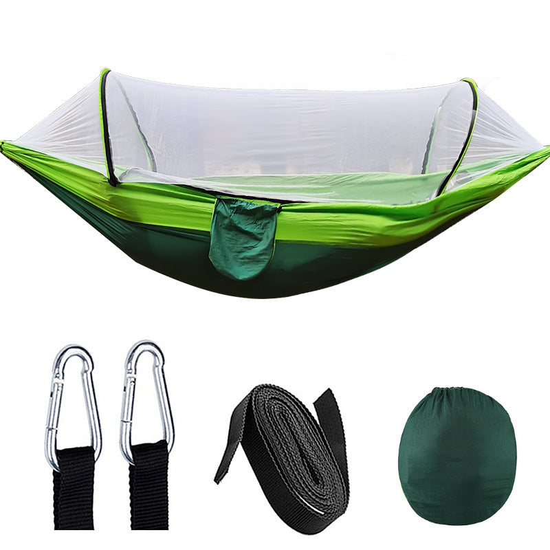 The Canopy-Shield Hammock with Mosquito Net: Quick-Open Protective Camping Hammock