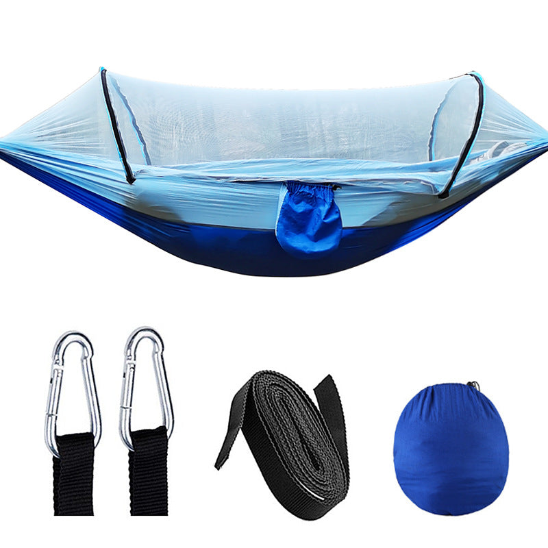 The Canopy-Shield Hammock with Mosquito Net: Quick-Open Protective Camping Hammock