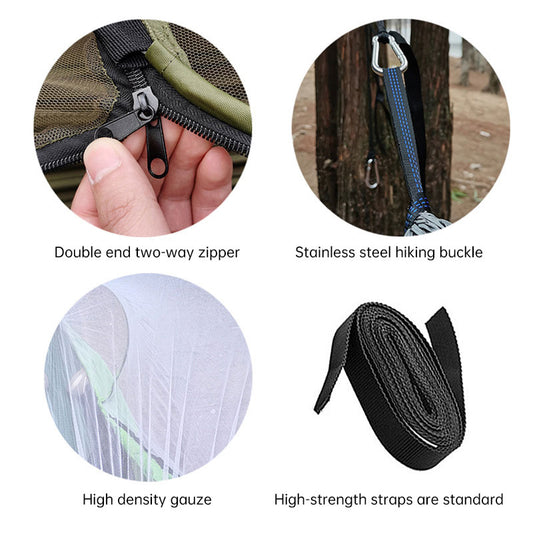 The Canopy-Shield Hammock with Mosquito Net: Quick-Open Protective Camping Hammock